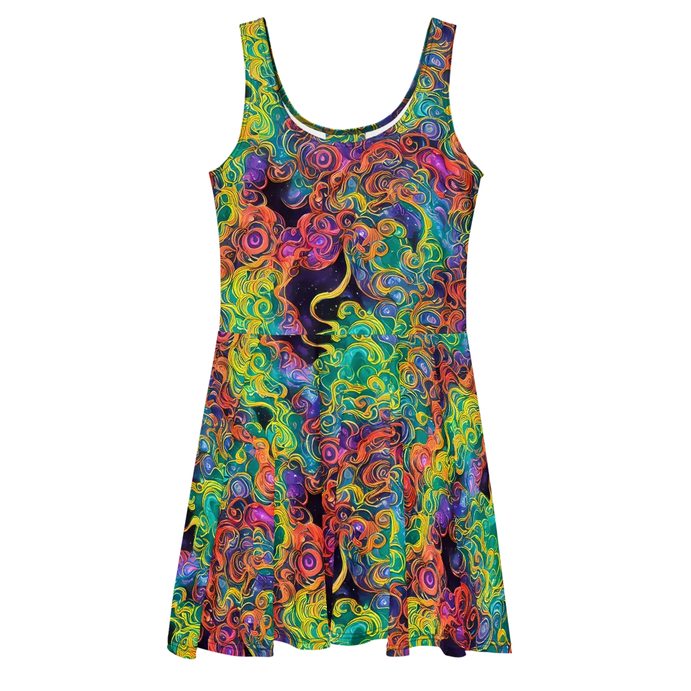 Cosmic Swirl on Skater Dress — Front