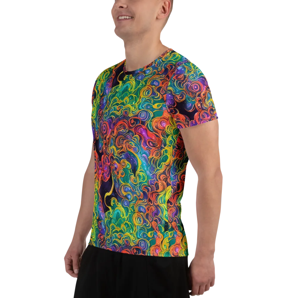 Cosmic Swirl on Men's Athletic T-Shirt — Left