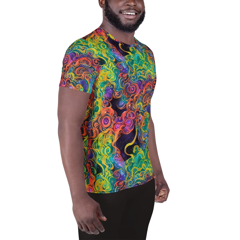 Cosmic Swirl on Men's Athletic T-Shirt — Right