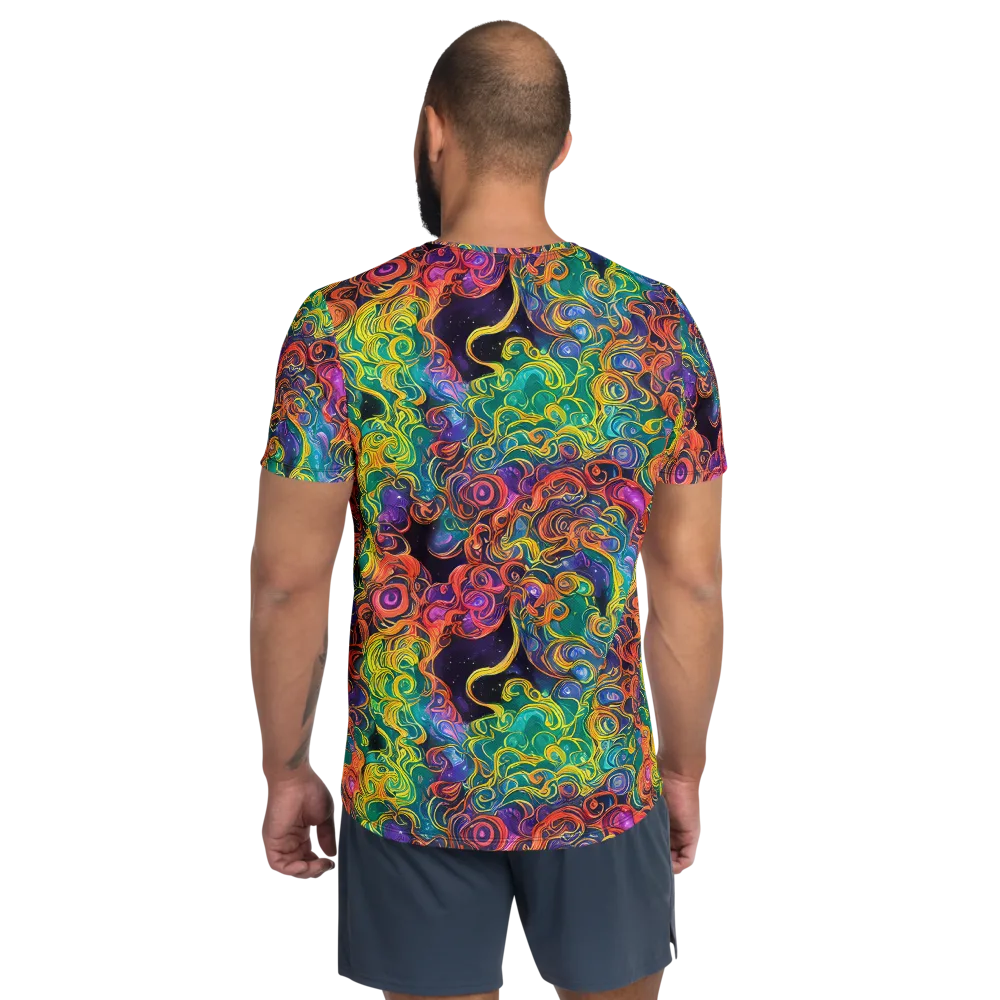 Cosmic Swirl on Men's Athletic T-Shirt — Back