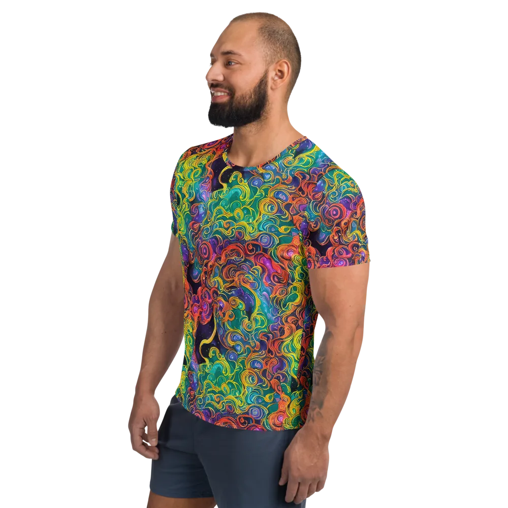 Cosmic Swirl on Men's Athletic T-Shirt — Left