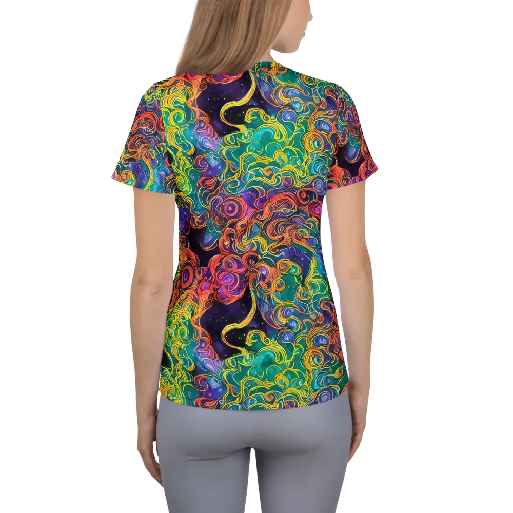 Cosmic Swirl on Women's Athletic T-Shirt — Back