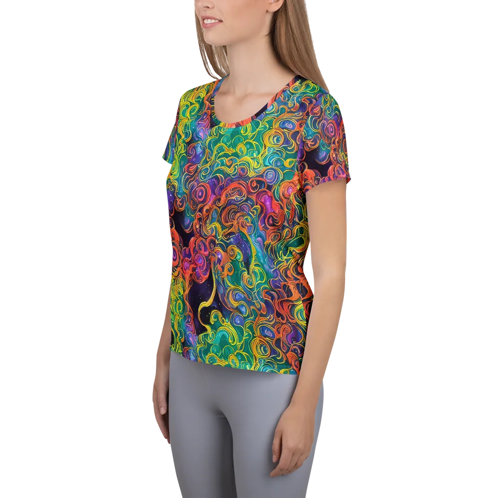 Cosmic Swirl on Women's Athletic T-Shirt — Left