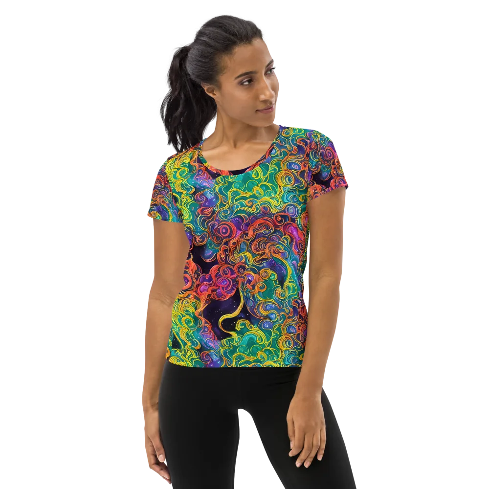 Cosmic Swirl on Women's Athletic T-Shirt — Front