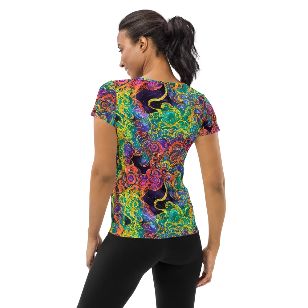 Cosmic Swirl on Women's Athletic T-Shirt — Back