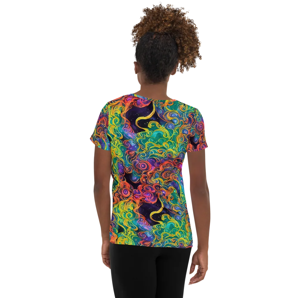 Cosmic Swirl on Women's Athletic T-Shirt — Back