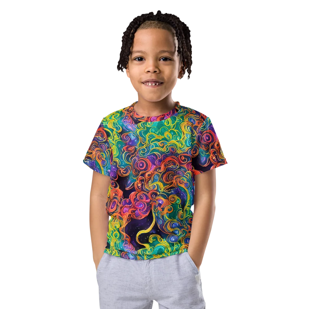 Cosmic Swirl on Kids Crew Neck T-Shirt — Front