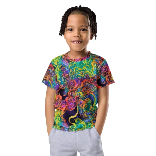 Cosmic Swirl on a Kids Crew Neck T-Shirt