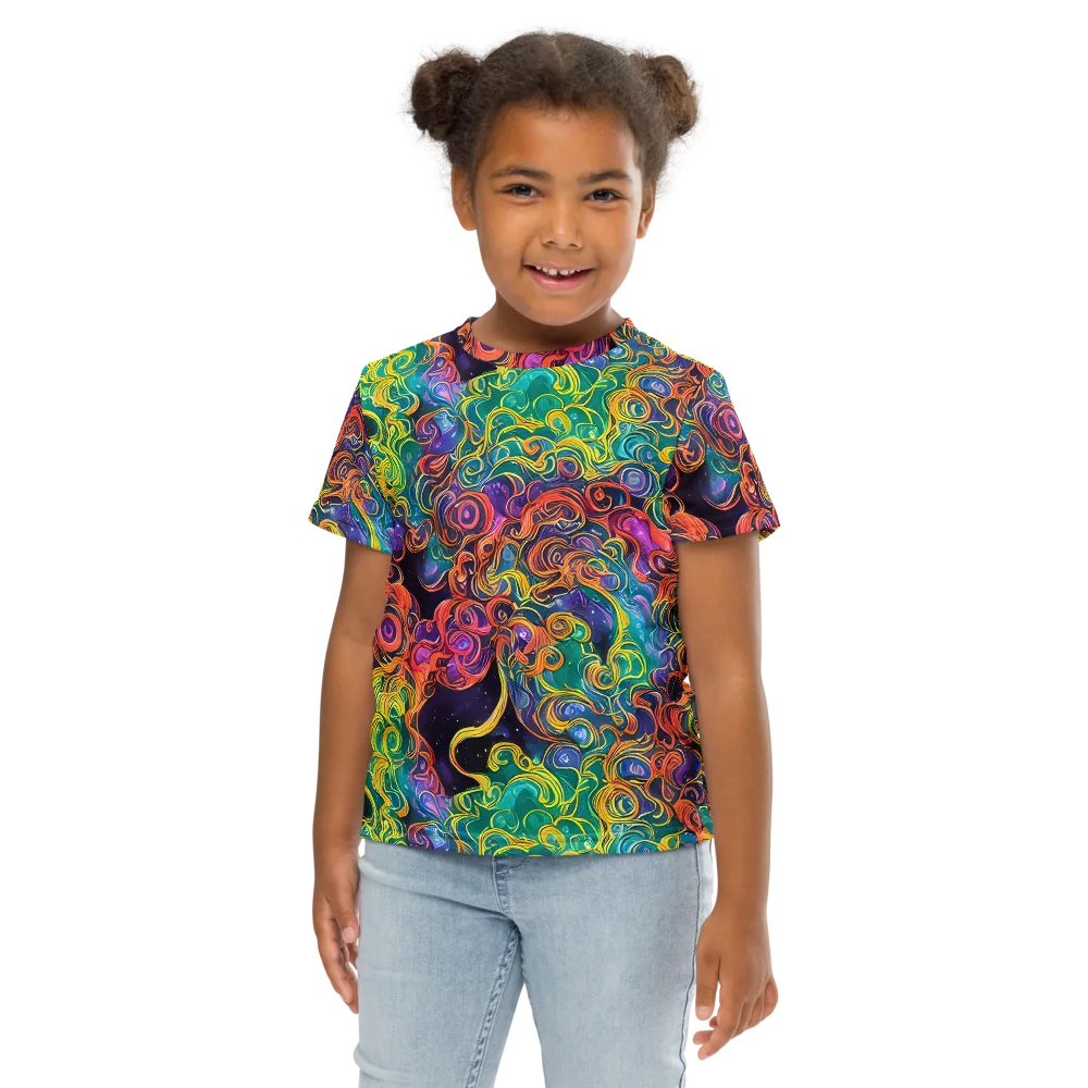 Cosmic Swirl on Kids Crew Neck T-Shirt — Front