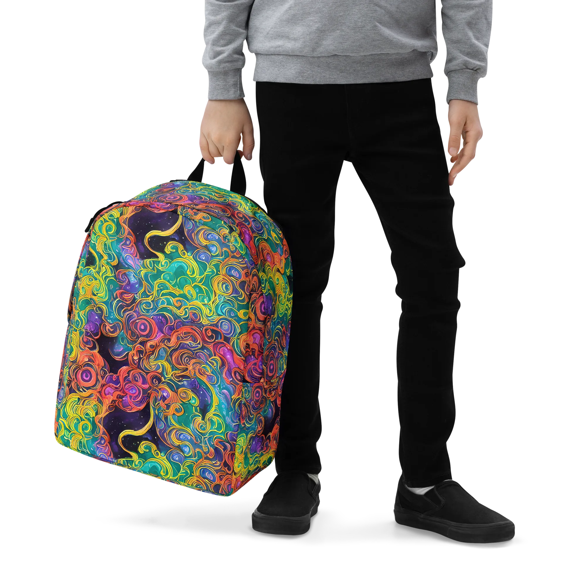 Cosmic Swirl on Minimalist Backpack — Zoomed-in