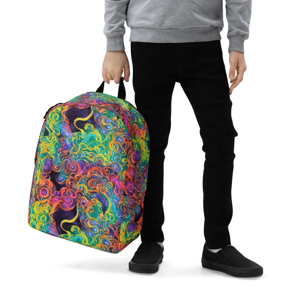 Cosmic Swirl on Minimalist Backpack — Zoomed-in