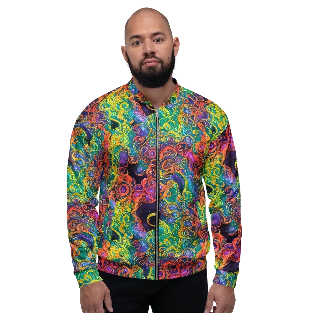 Cosmic Swirl on Bomber Jacket — Front