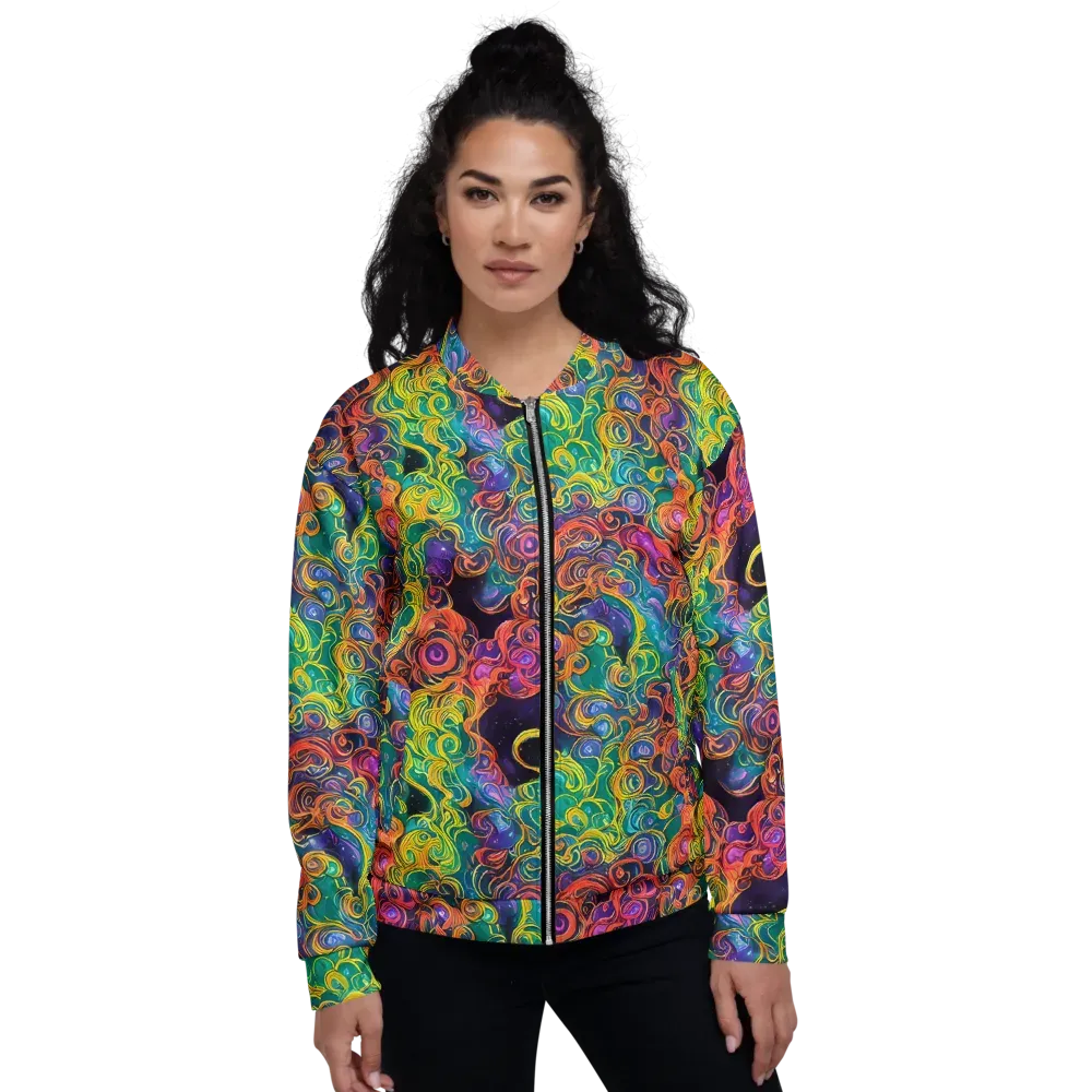 Cosmic Swirl on Bomber Jacket — Front