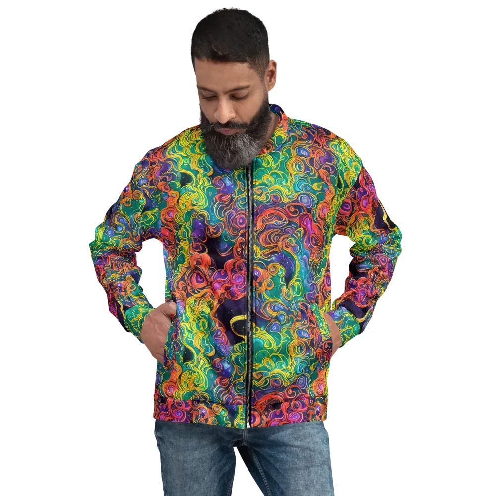Cosmic Swirl on Bomber Jacket — Front