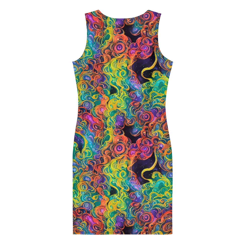 Cosmic Swirl on Bodycon Dress — Back