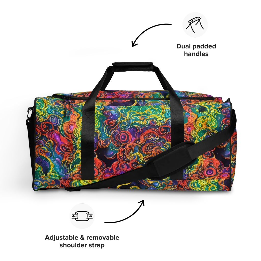 Cosmic Swirl on Duffle Bag — Front