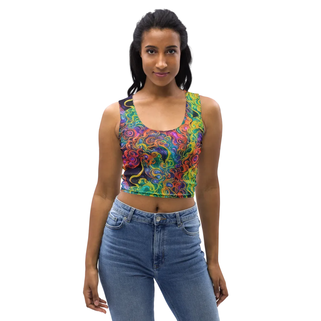 Cosmic Swirl on Crop Top — Front
