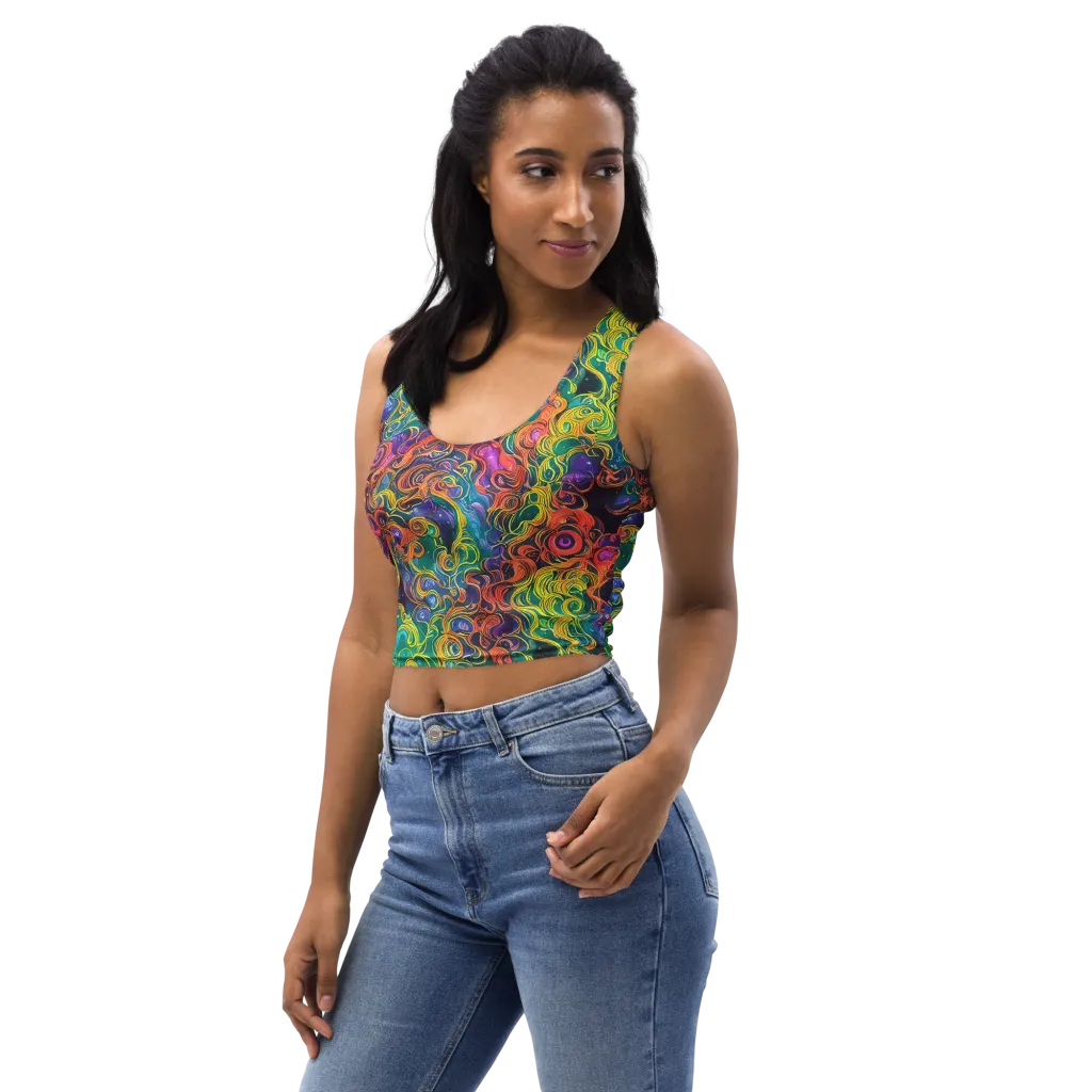Cosmic Swirl on Crop Top — Left Front