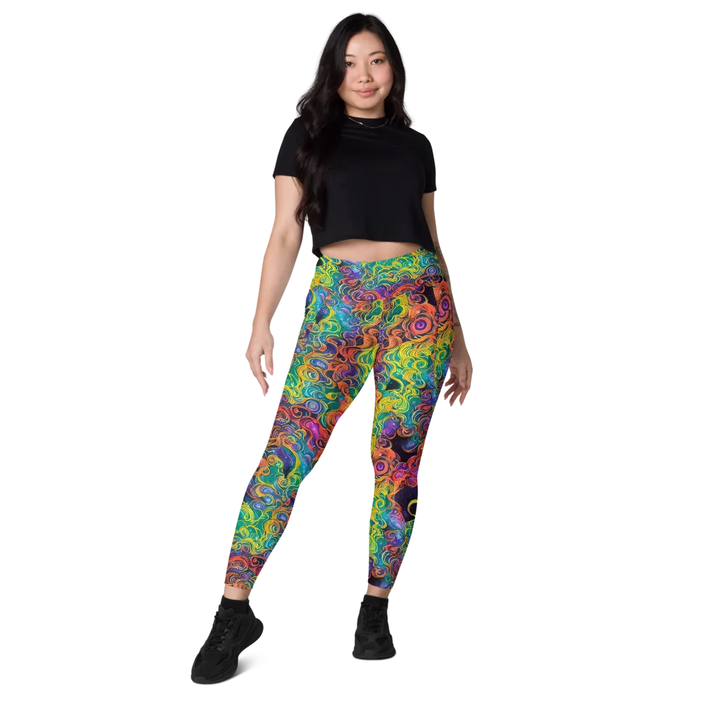 Cosmic Swirl on Leggings with Pockets — Front