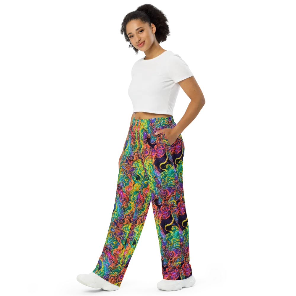 Cosmic Swirl on Wide-Leg Pants — Left Front