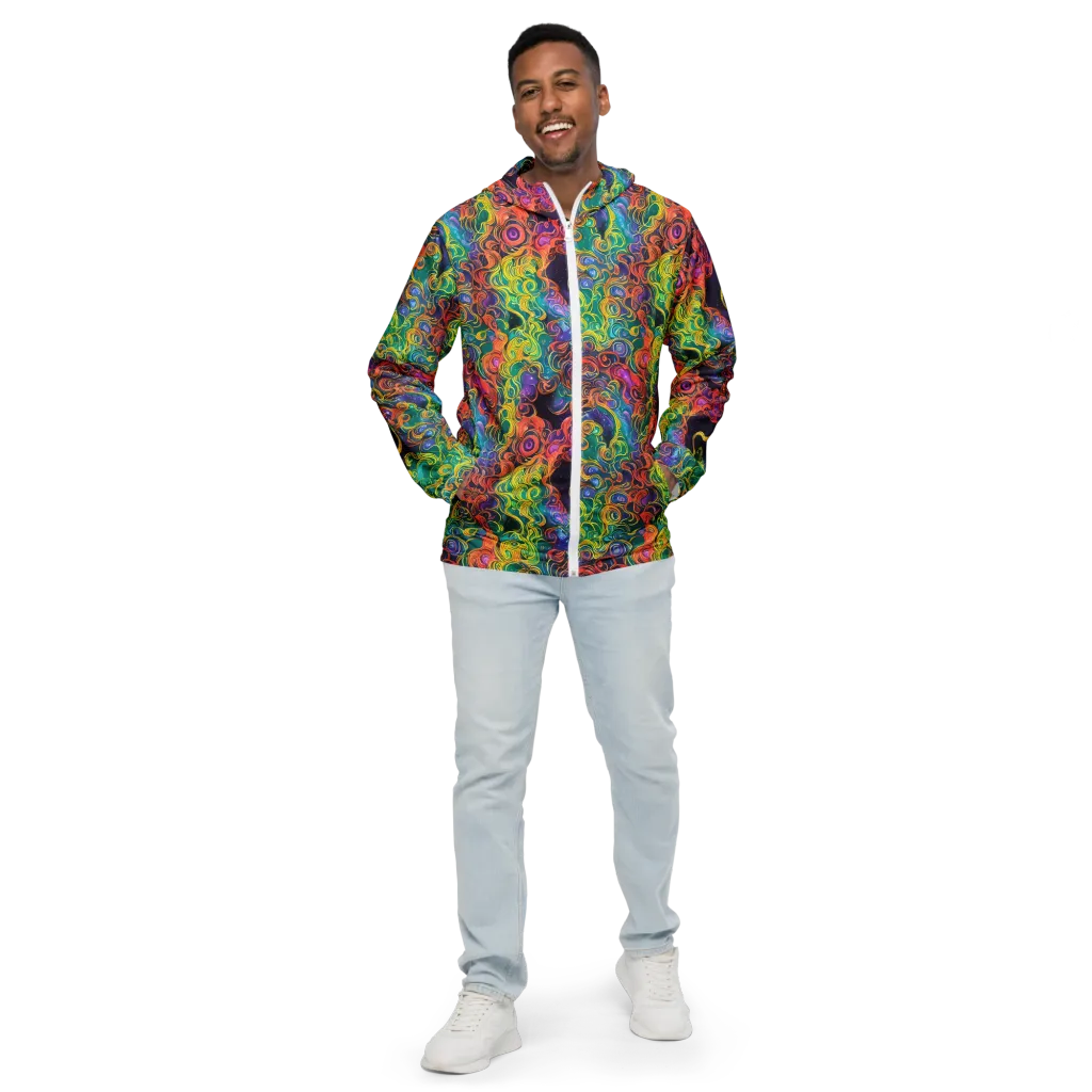Cosmic Swirl on Men's Windbreaker — Front