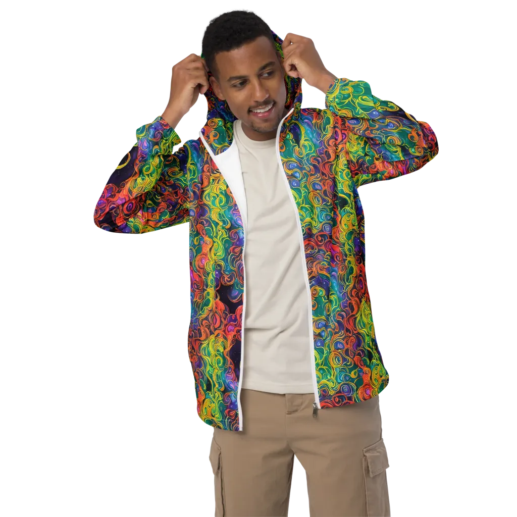 Cosmic Swirl on Men's Windbreaker — Front