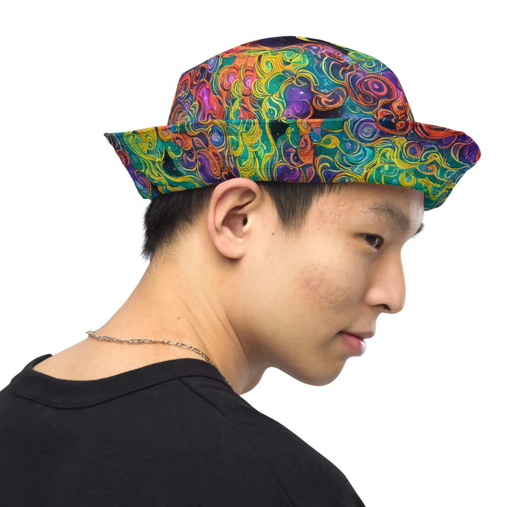 Cosmic Swirl on Reversible Bucket Hat — Right Outside
