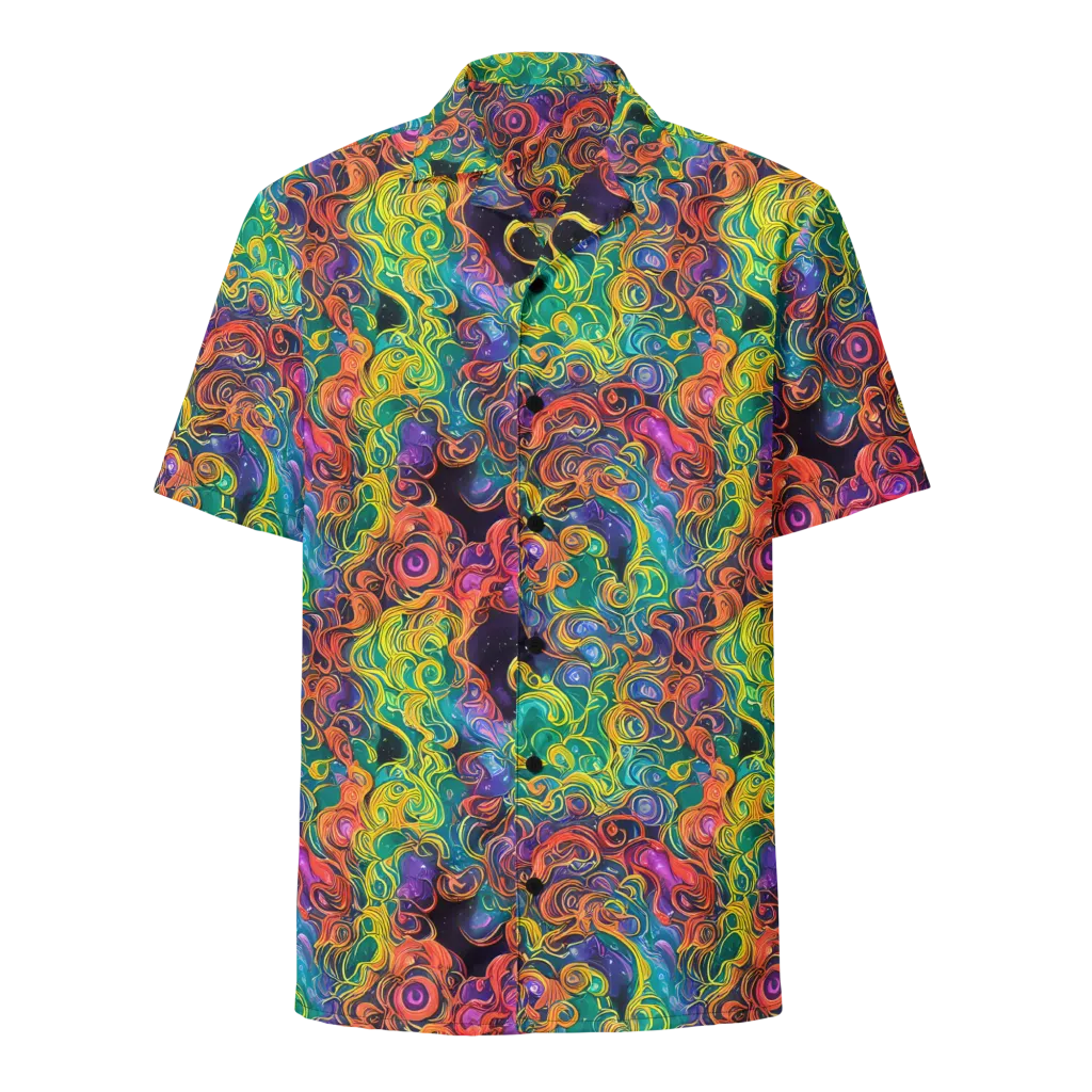 Cosmic Swirl on Button Shirt — Front