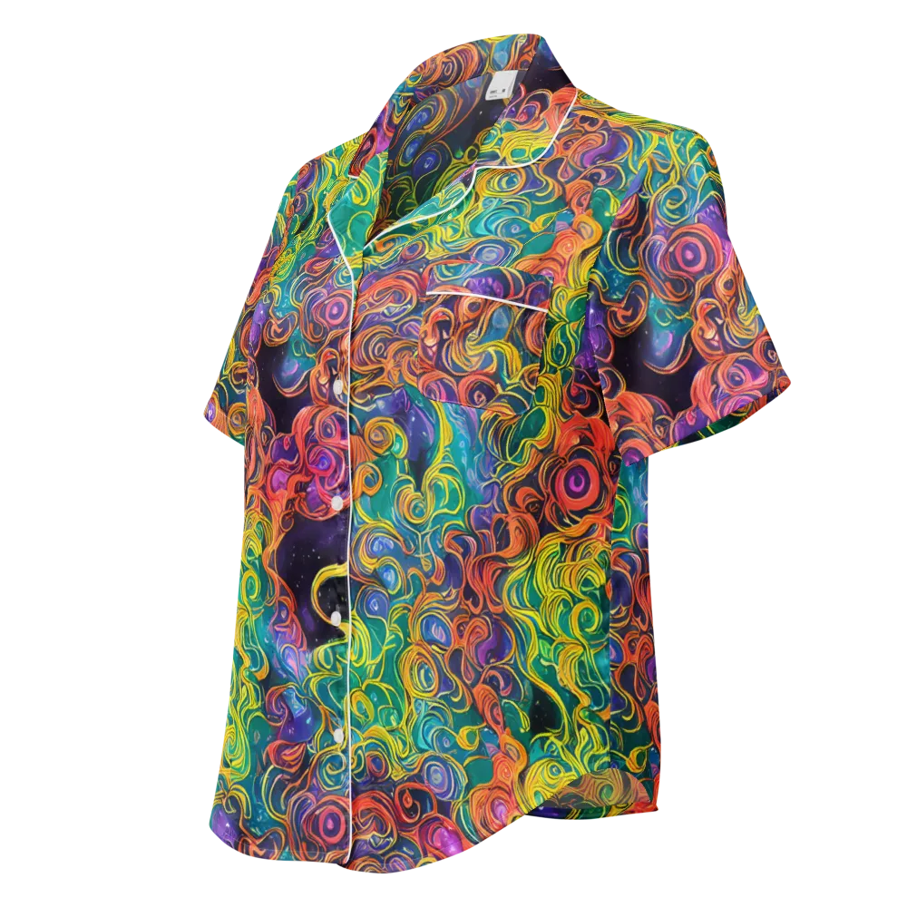 Cosmic Swirl on Women's Short Sleeve Pajama Top — Left Front