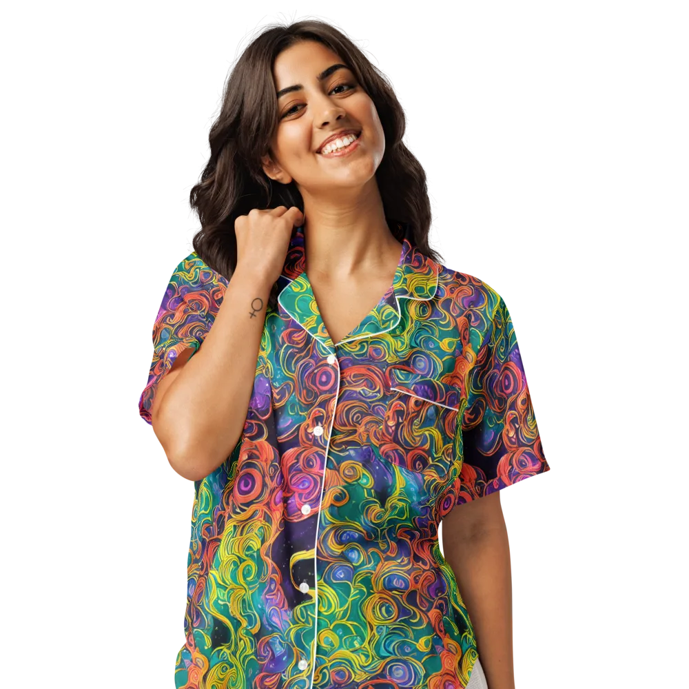 Cosmic Swirl on Women's Short Sleeve Pajama Top — Front