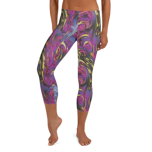 Psychedelic Surge on a Capri Leggings