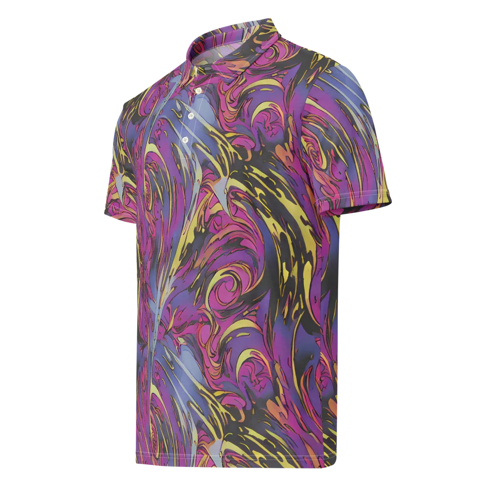 Psychedelic Surge on Men's Slim Fit Polo Shirt — Left Front