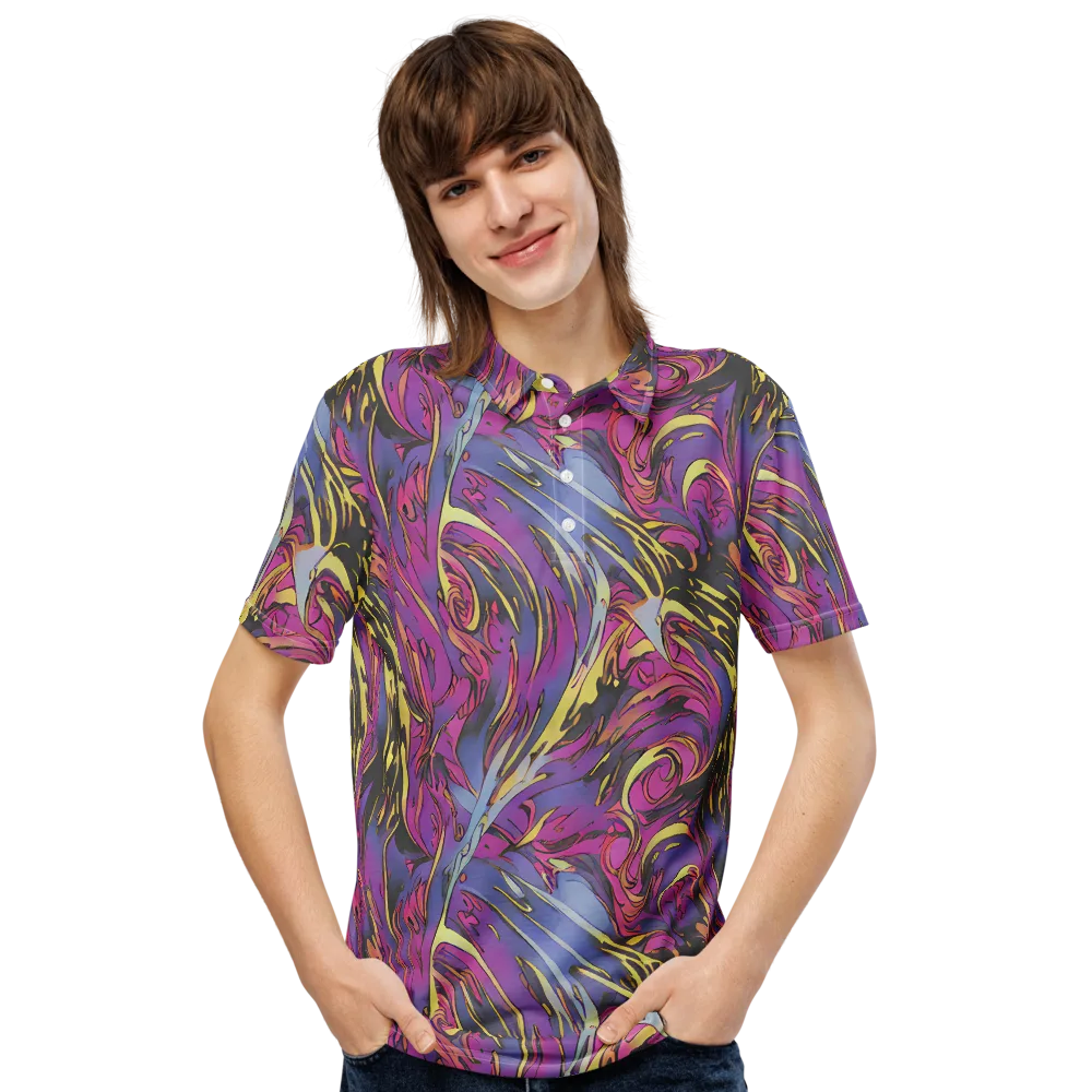 Psychedelic Surge on Men's Slim Fit Polo Shirt — Front