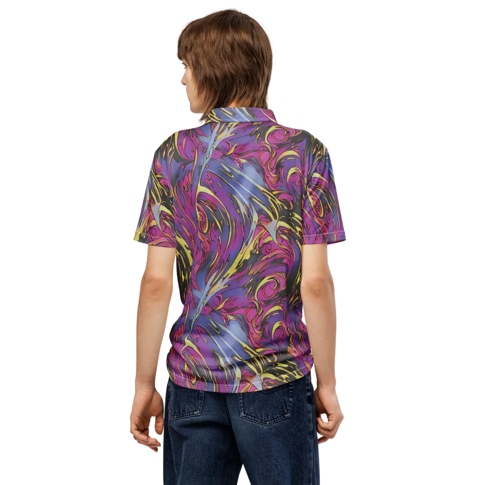 Psychedelic Surge on Men's Slim Fit Polo Shirt — Back