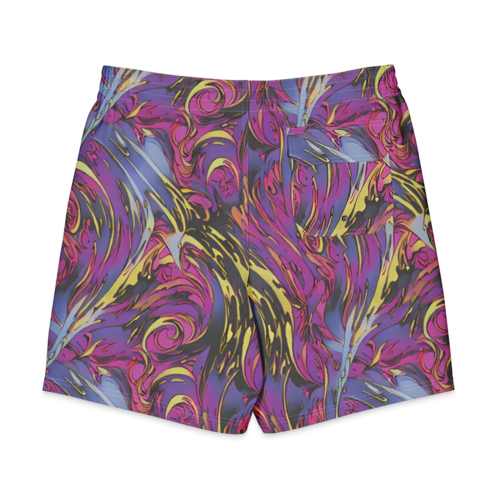 Psychedelic Surge on Men's Board Shorts — Back