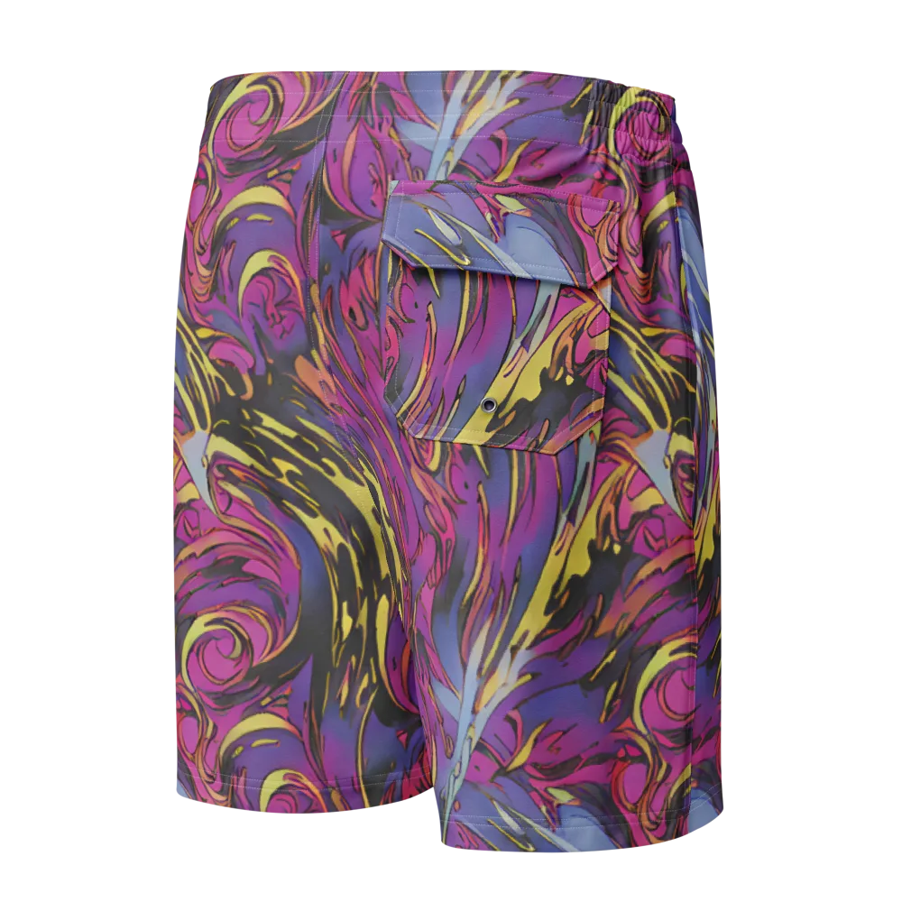 Psychedelic Surge on Men's Board Shorts — Back