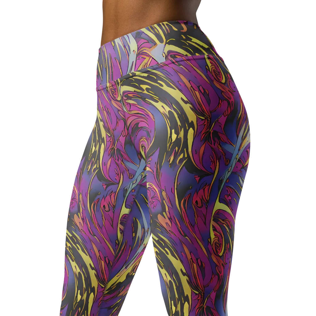 Psychedelic Surge on Yoga Leggings — Left Front