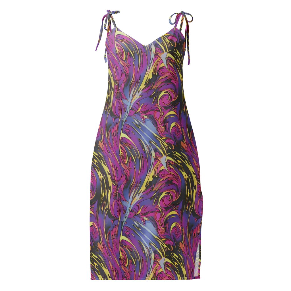 Psychedelic Surge on Slip Dress — Front