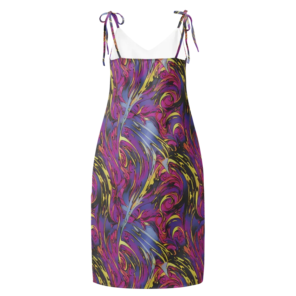 Psychedelic Surge on Slip Dress — Back