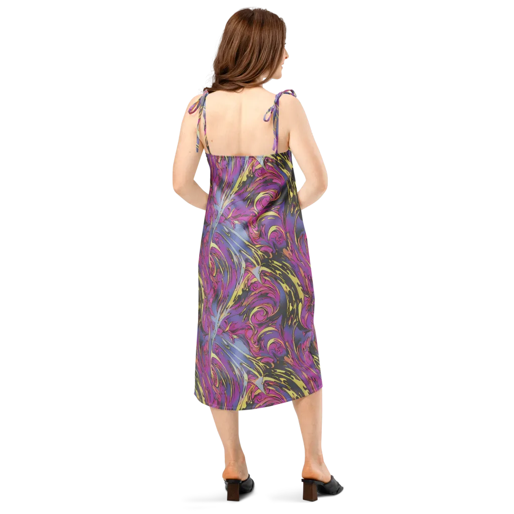 Psychedelic Surge on Slip Dress — Back