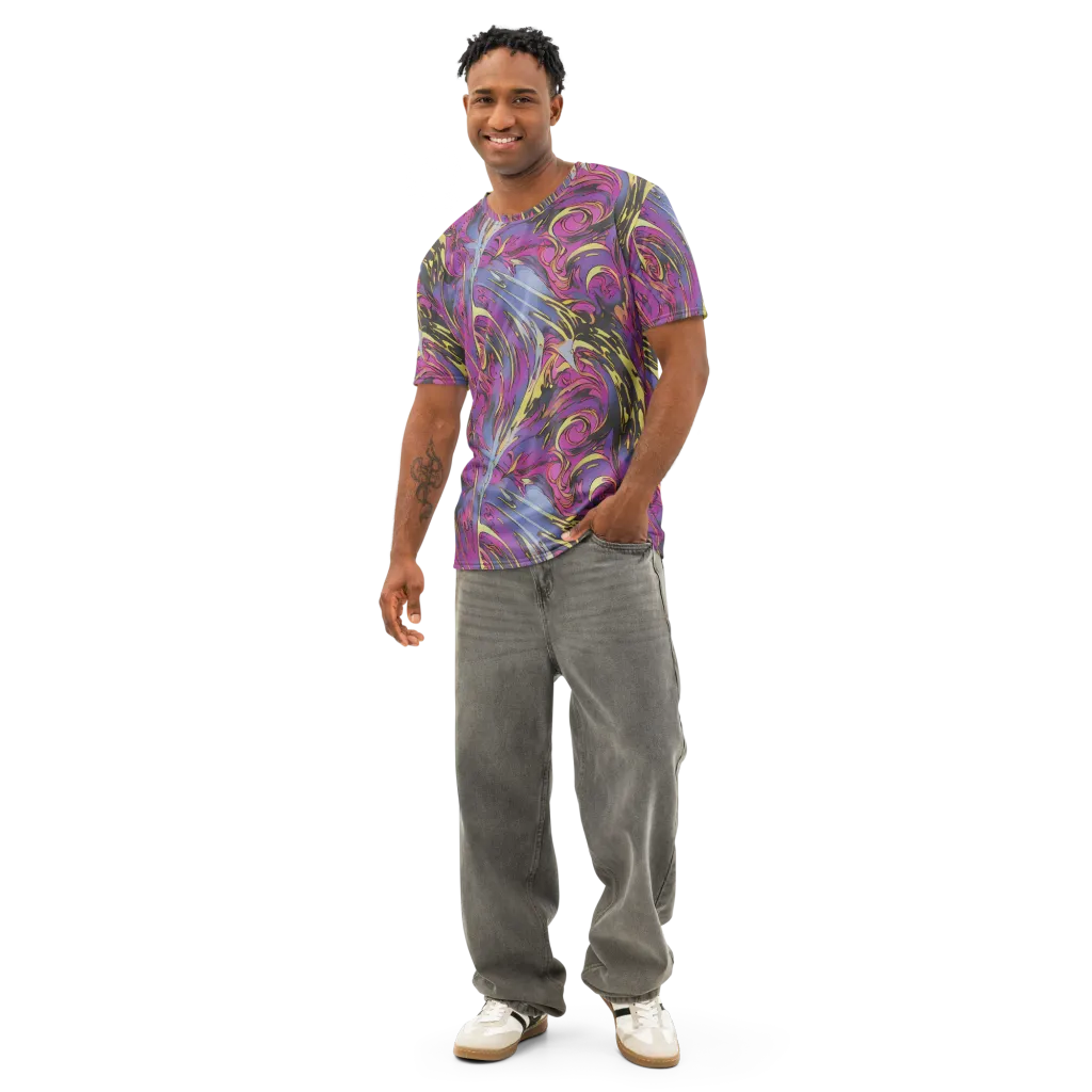 Psychedelic Surge on Men's Cotton Crew Neck T-Shirt — Front