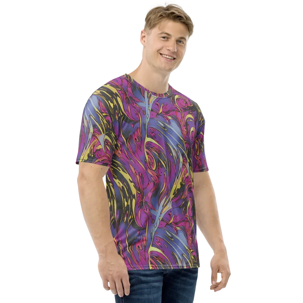 Psychedelic Surge on Men's Crew Neck T-Shirt — Right