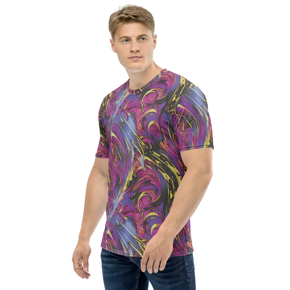 Psychedelic Surge on Men's Crew Neck T-Shirt — Left