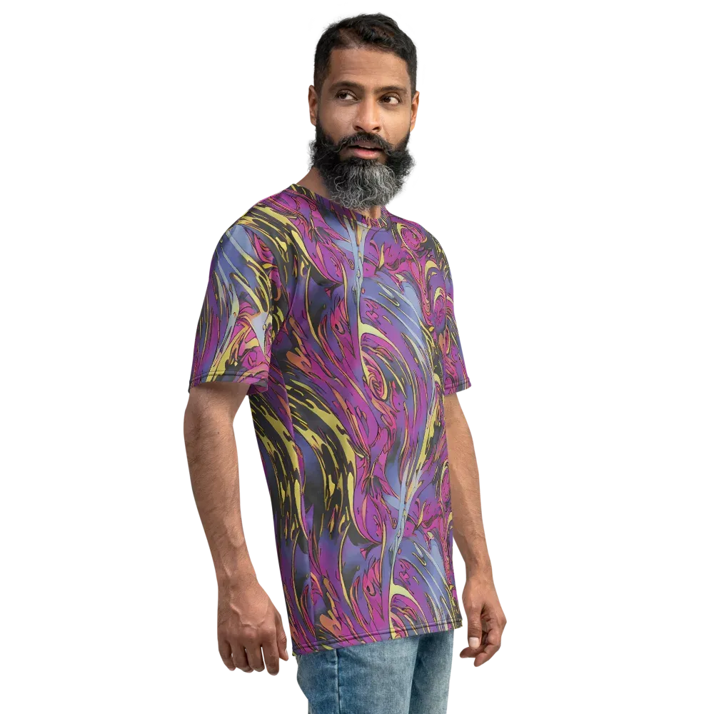 Psychedelic Surge on Men's Crew Neck T-Shirt — Right
