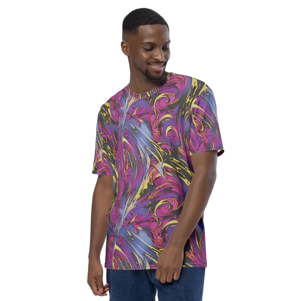 Psychedelic Surge on Men's Crew Neck T-Shirt — Left