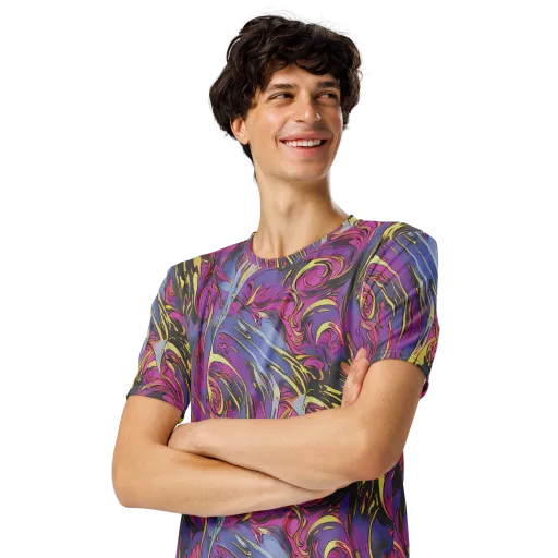 Psychedelic Surge on a Men's Crew Neck T-Shirt