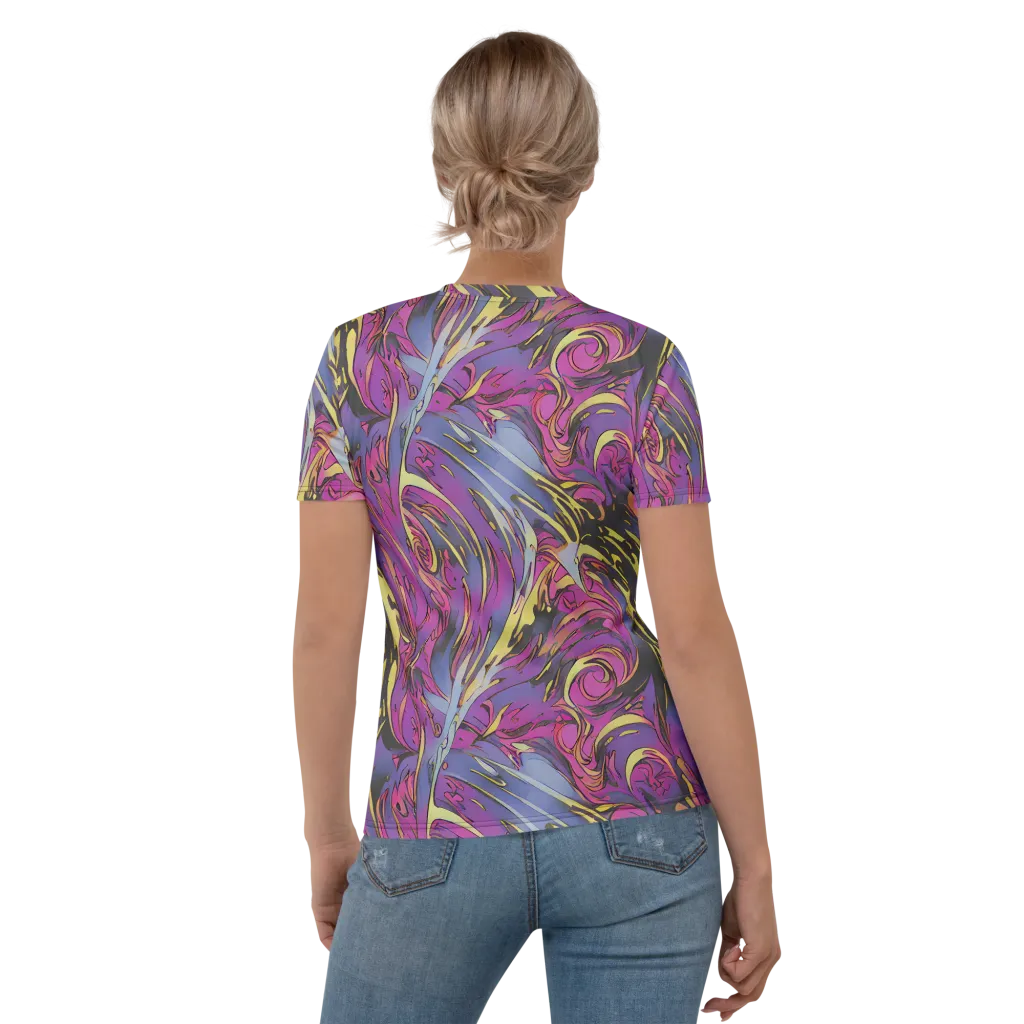 Psychedelic Surge on Women's Crew Neck T-Shirt — Back