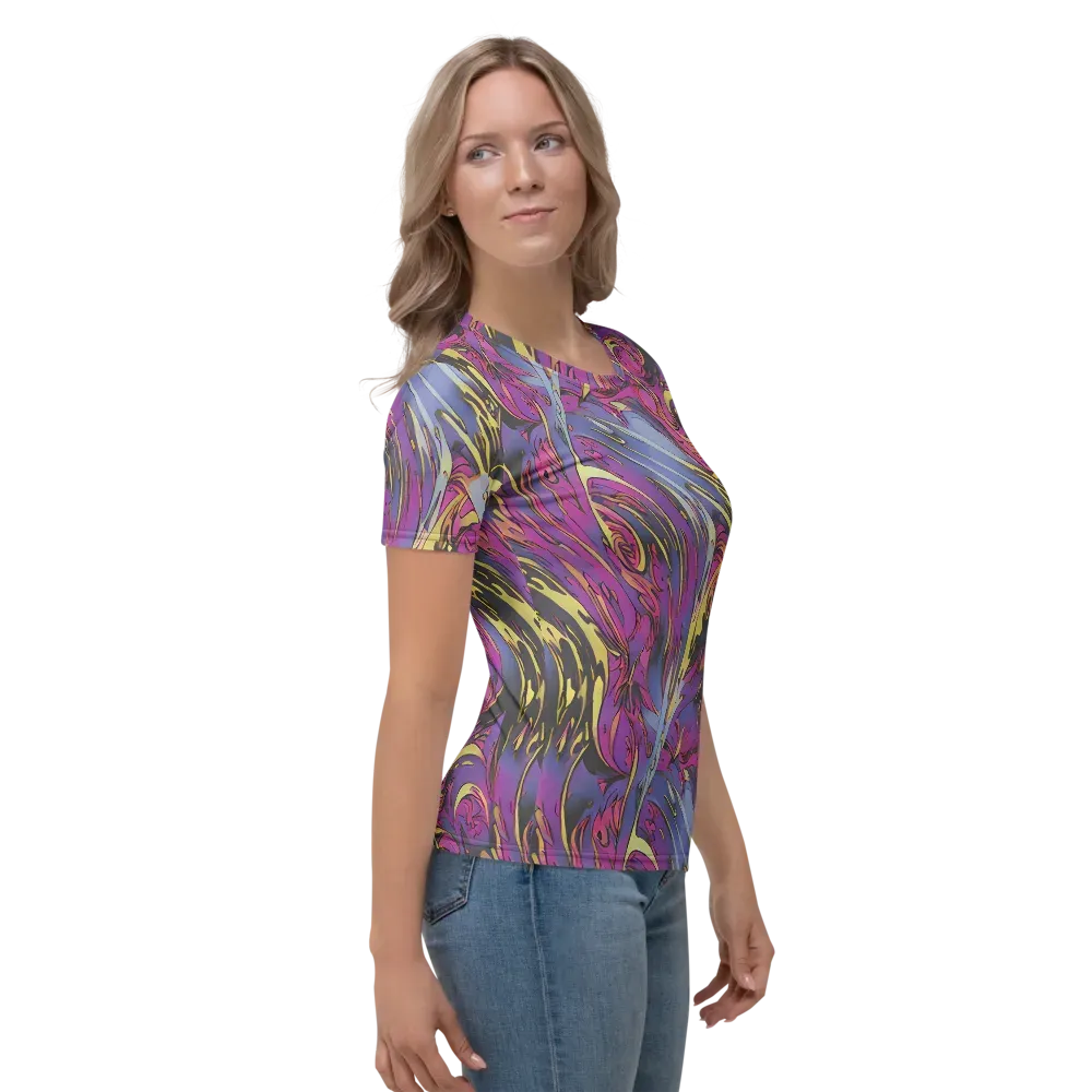 Psychedelic Surge on Women's Crew Neck T-Shirt — Right