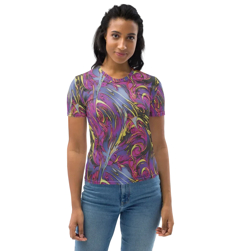Psychedelic Surge on Women's Crew Neck T-Shirt — Front