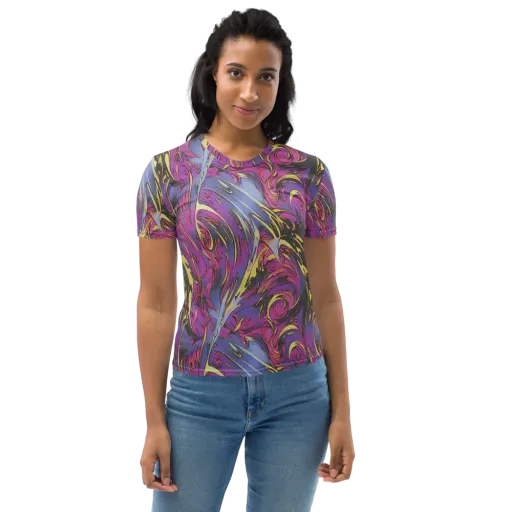 Psychedelic Surge on a Women's Crew Neck T-Shirt